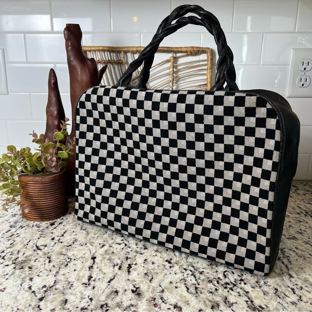 Vintage Checkerboard Hand Bag